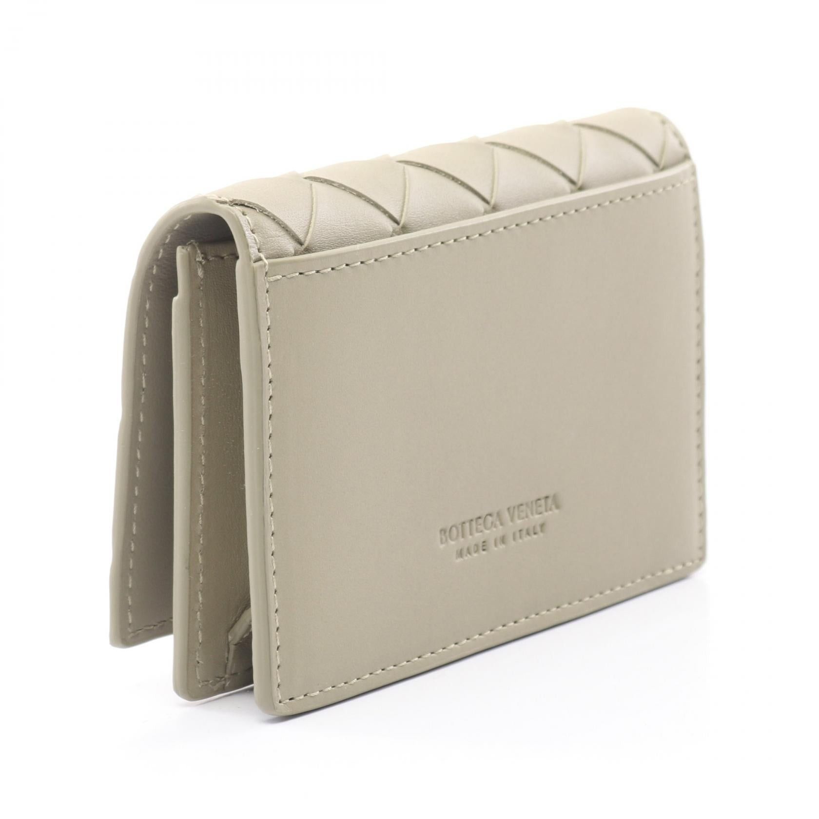 Bottega Veneta Bottega Veneta Intrecciato Card Case Leather Beige Size ONE SIZE - 2 Thumbnail