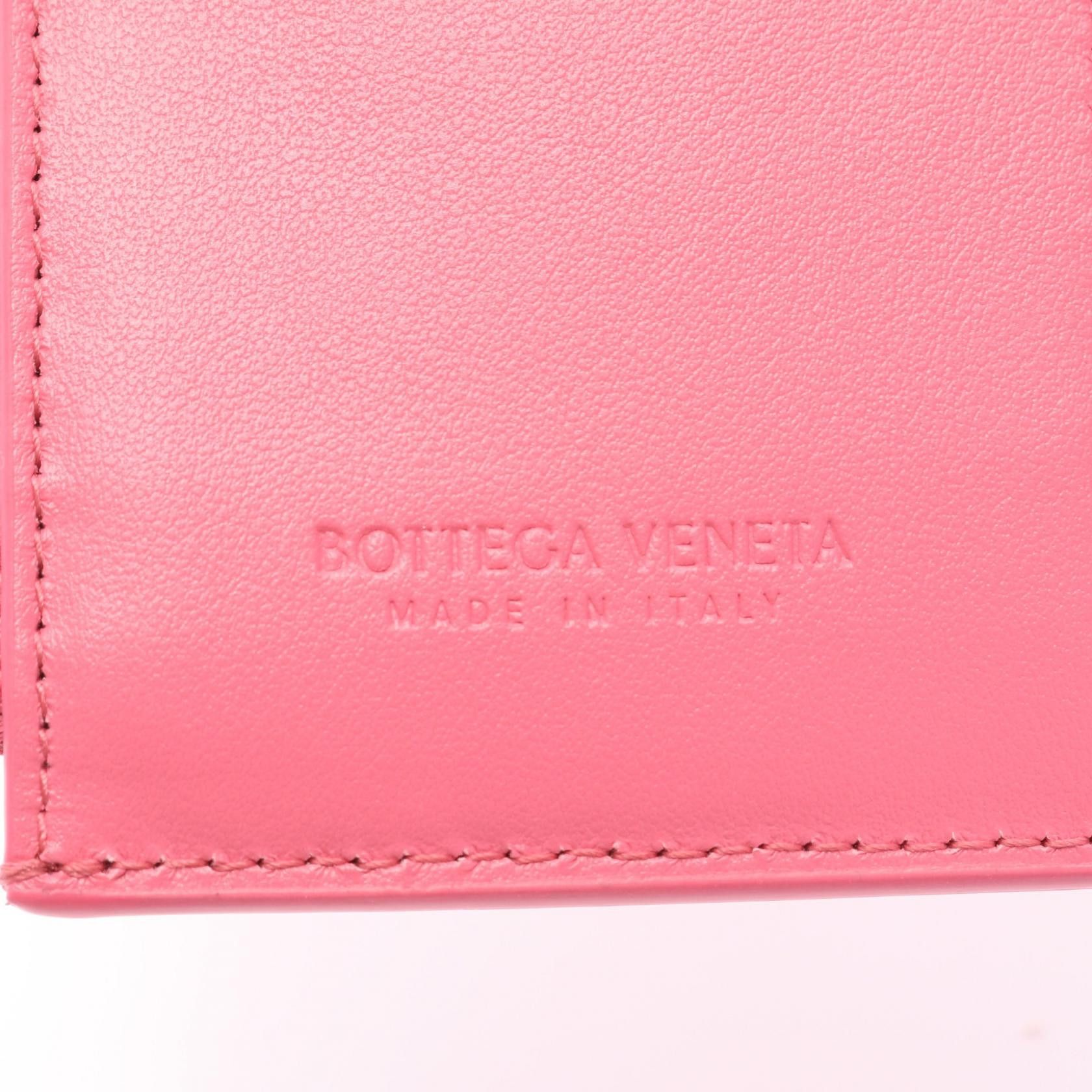 Bottega Veneta Bottega Veneta Cassette Maxi Intrecciato Small Tri-Fold Flap Wallet Trifold Leather Pink Size ONE SIZE - 4 Thumbnail