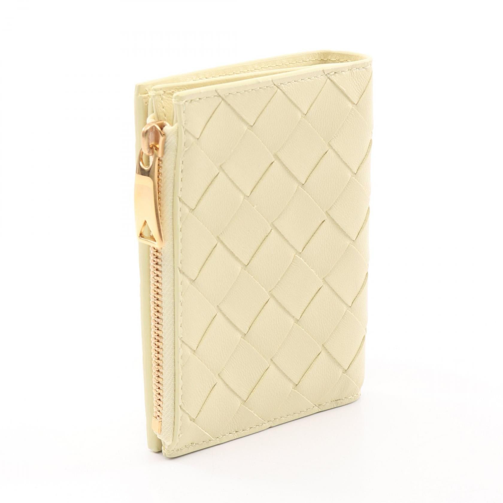Bottega Veneta Bottega Veneta Intrecciato Bi-Fold Wallet Leather Yellow Size ONE SIZE - 2 Thumbnail