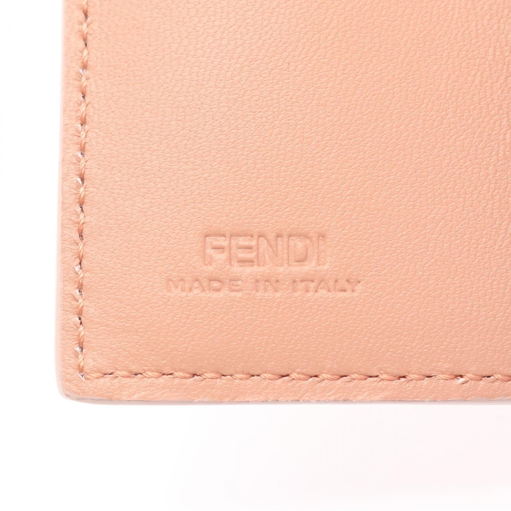 Fendi Fendi Bucket Ff Logo Trifold Wallet Leather Pink Size ONE SIZE - 4 Thumbnail