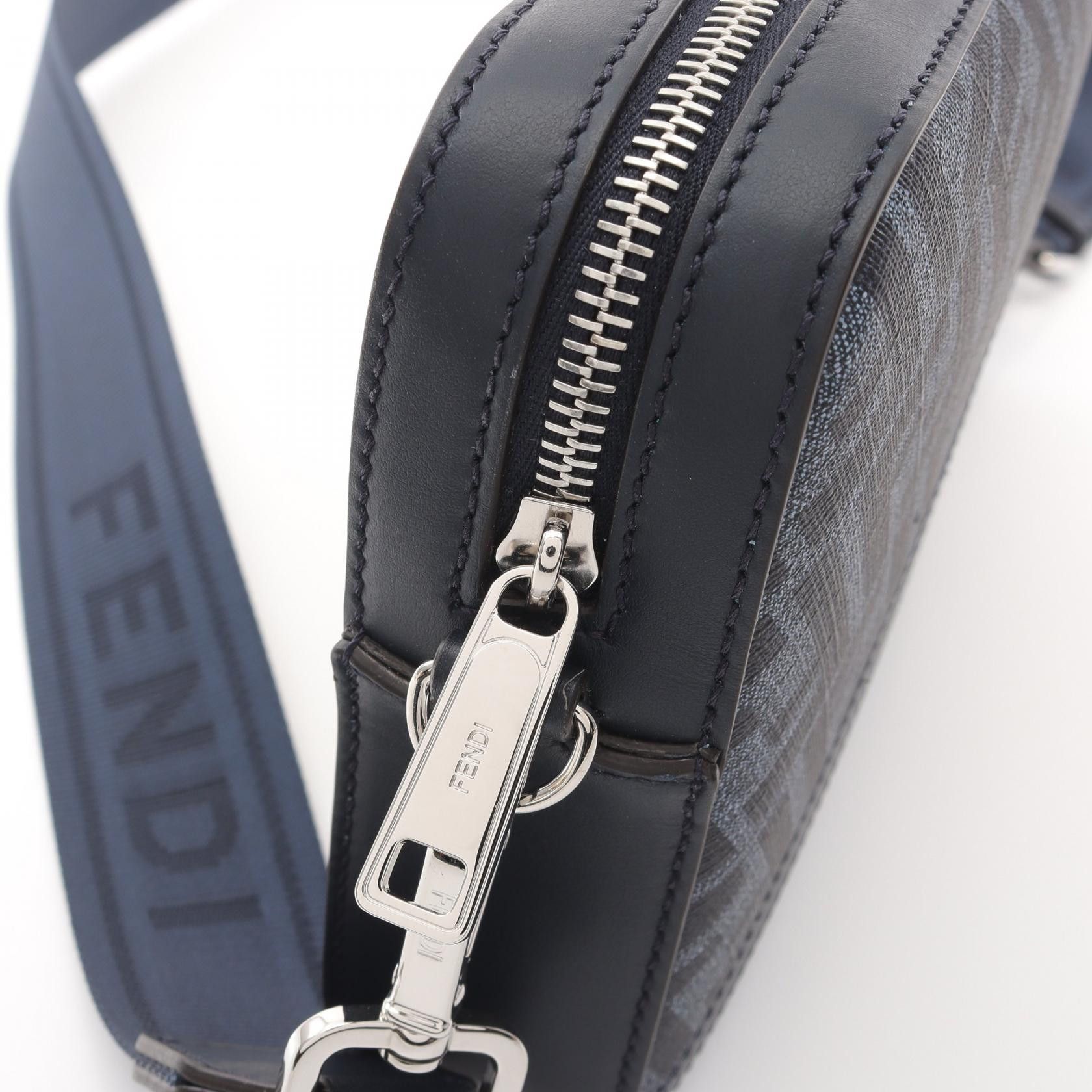 Fendi Fendi Diagonal Camera Case Zucca Shoulder Bag Coated Canvas Leather Navy Size ONE SIZE - 7 Thumbnail
