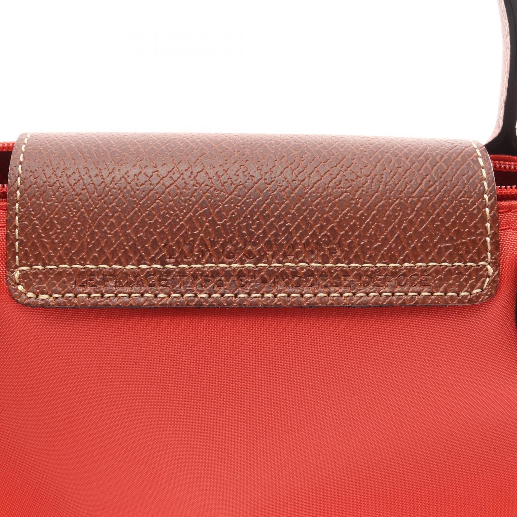 Longchamp Longchamp Le Preage Original Top Handle Bag S Handbag Canvas Leather Red Brown Tomato Size ONE SIZE - 4 Thumbnail
