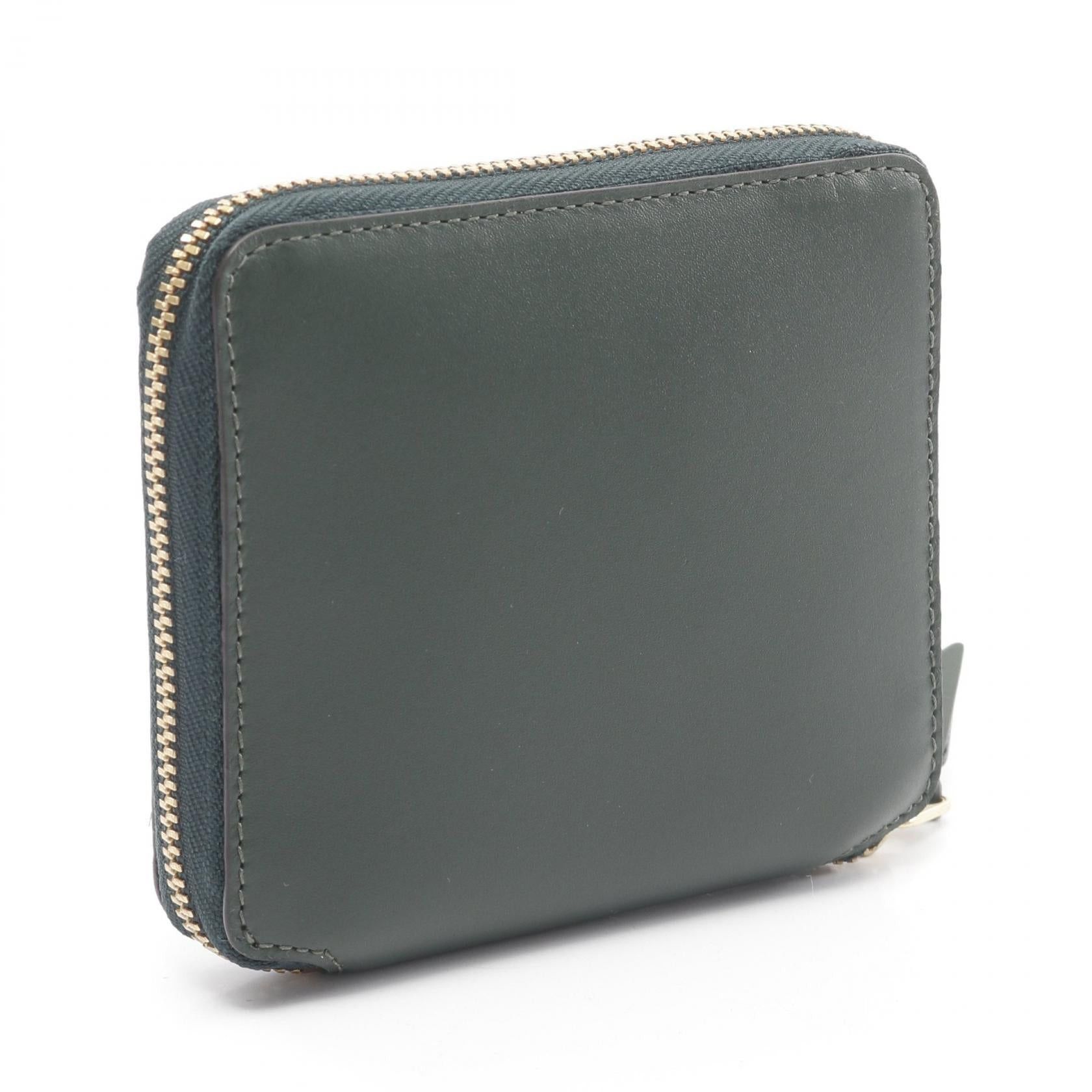 Comme des Garcons Comme Des Garcons Round Zipper Wallet Leather Green Size ONE SIZE - 2 Thumbnail