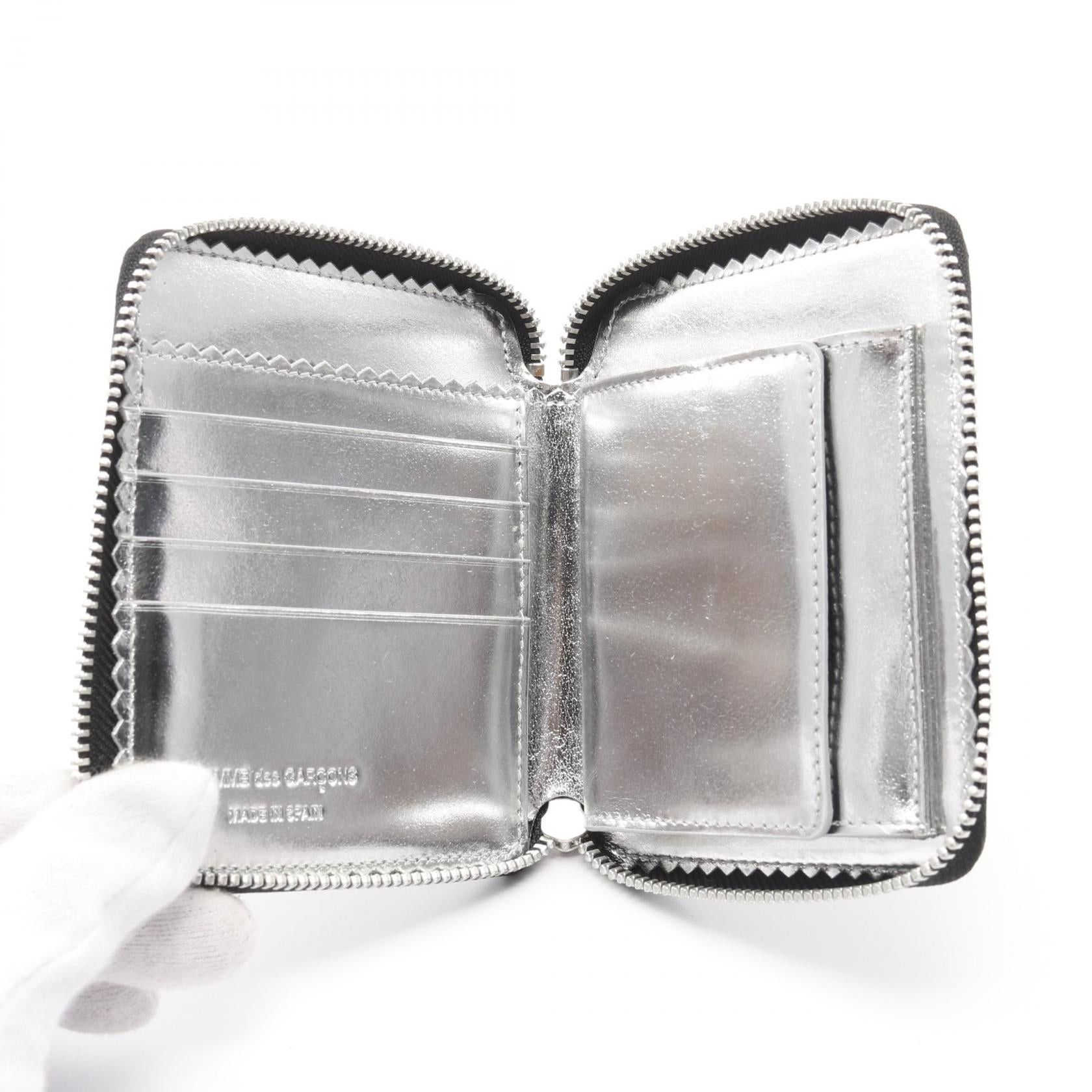 Comme des Garcons Comme Des Garcons Mirror Inside Round Zipper Wallet Leather Black Size ONE SIZE - 3 Thumbnail