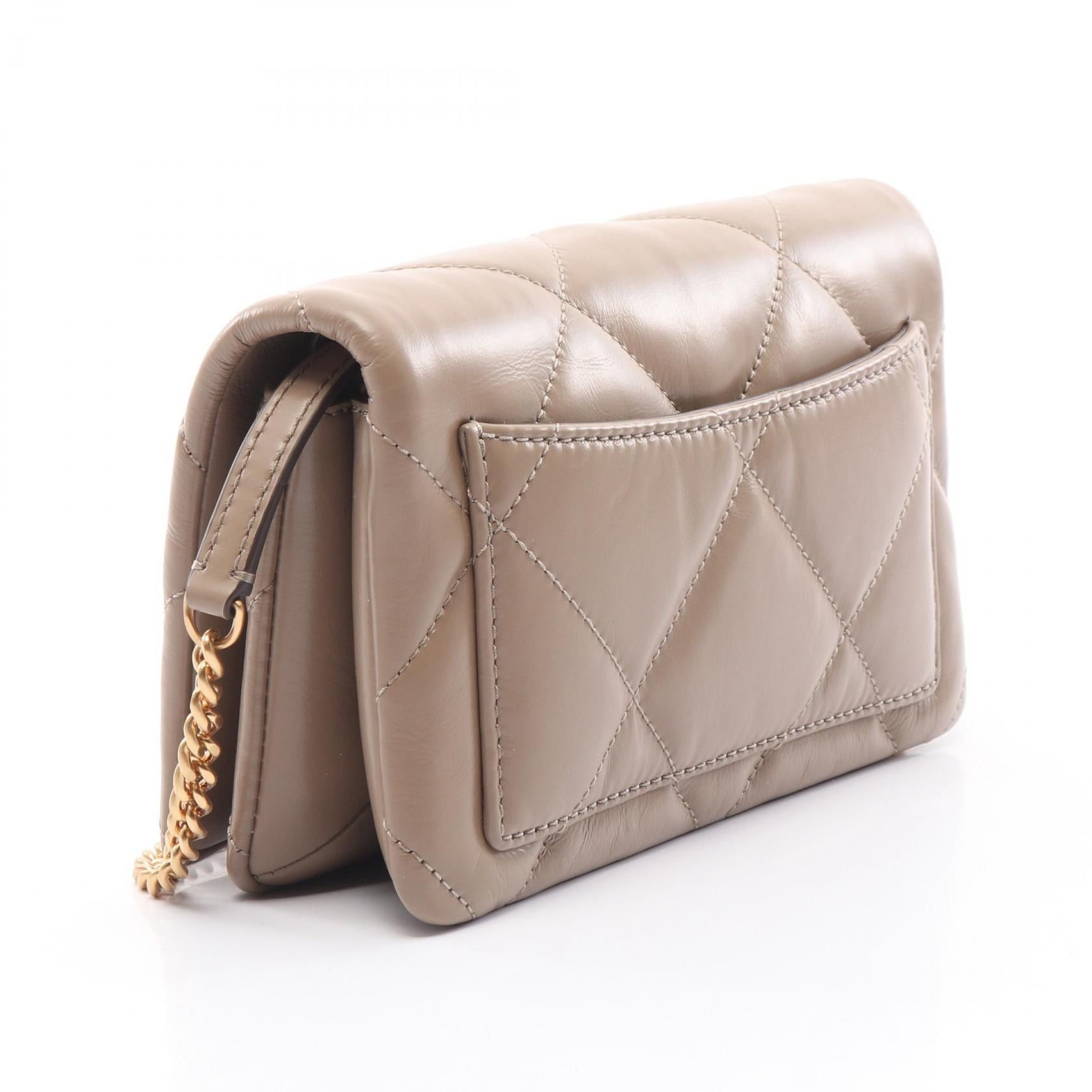 Tory Burch Tory Burch Kira Diamond Shoulder Bag Leather Beige Size ONE SIZE - 2 Thumbnail