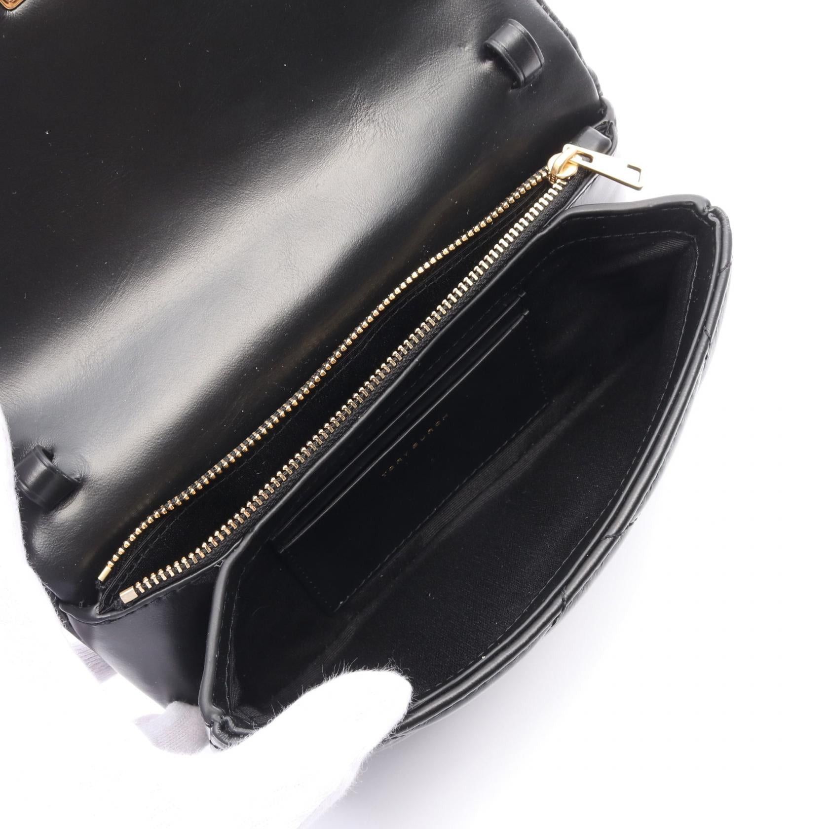 Tory Burch Tory Burch Kira Diamond Shoulder Bag Leather Black Size ONE SIZE - 3 Thumbnail