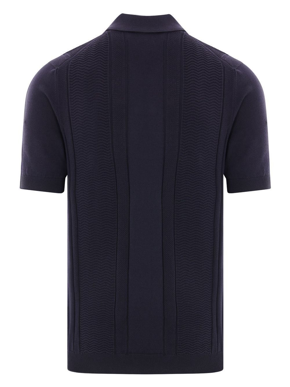 Brunello Cucinelli Cotton Knit Polo With Jacquard Stripes Size US XL / EU 56 / 4 - 2 Thumbnail
