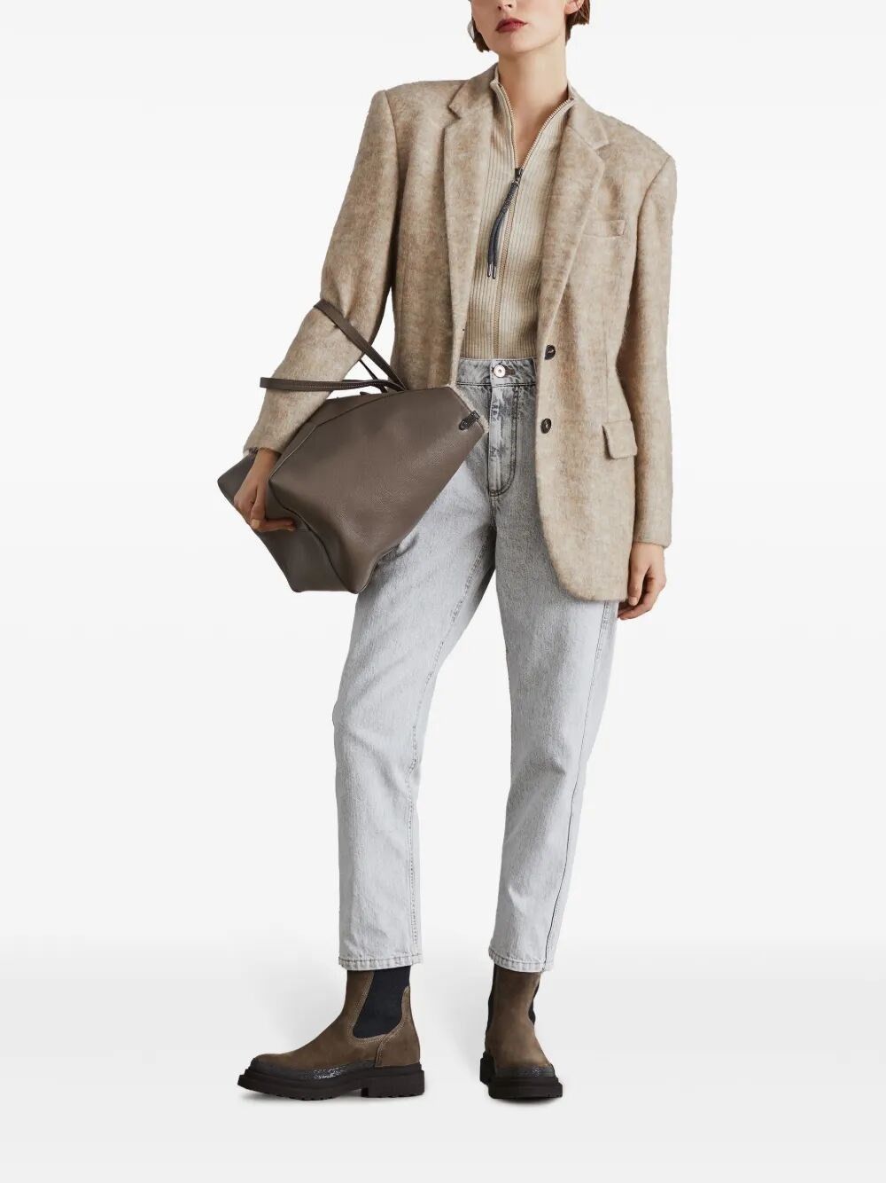 Brunello Cucinelli Denim Straight Pants With `Shiny` Bartack Size 30" / US 8 / IT 44 - 2 Thumbnail