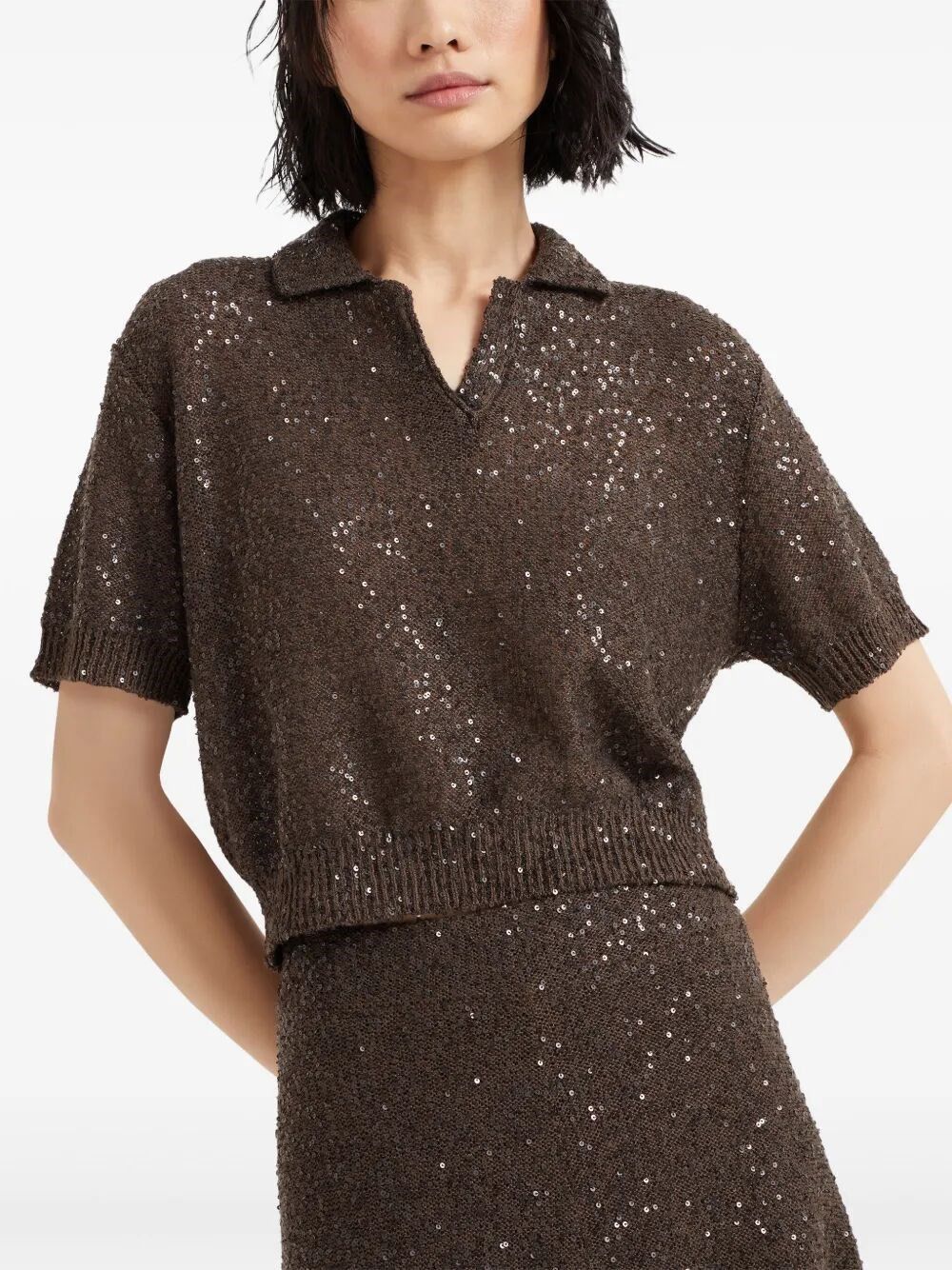 Brunello Cucinelli `Dazzling` Texture Polo Size L / US 10 / IT 46 - 4 Thumbnail