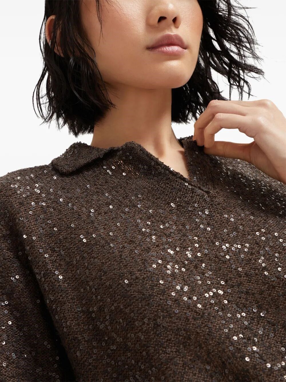 Brunello Cucinelli `Dazzling` Texture Polo Size L / US 10 / IT 46 - 5 Thumbnail