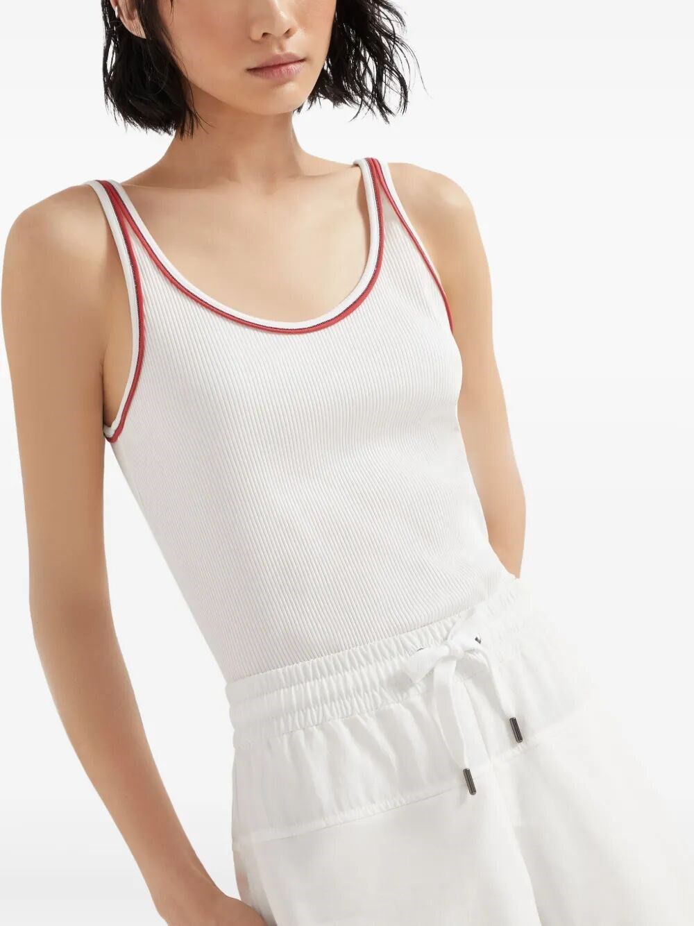 Brunello Cucinelli Ribbed Jersey Top Size M / US 6-8 / IT 42-44 - 5 Thumbnail