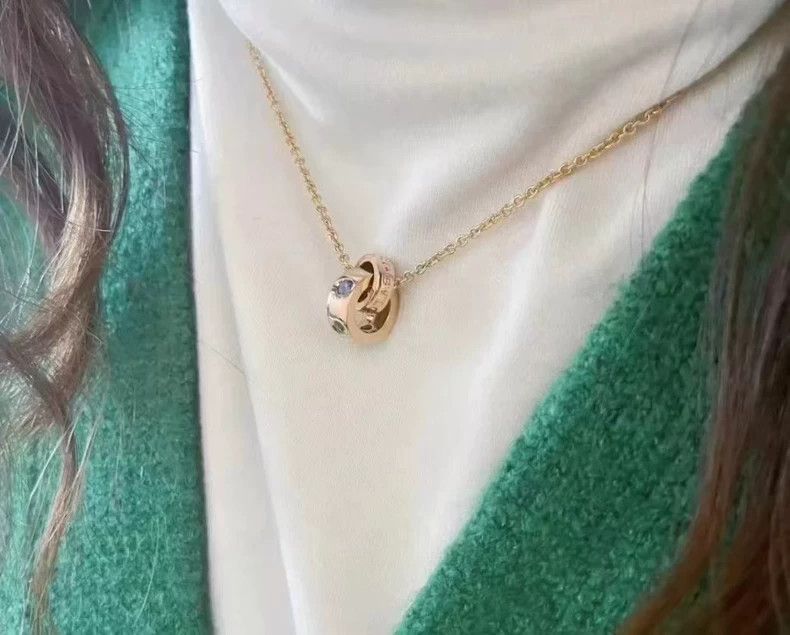 Bvlgari Bvlgari Rose Gold Double Ring Necklace Size ONE SIZE - 7 Thumbnail