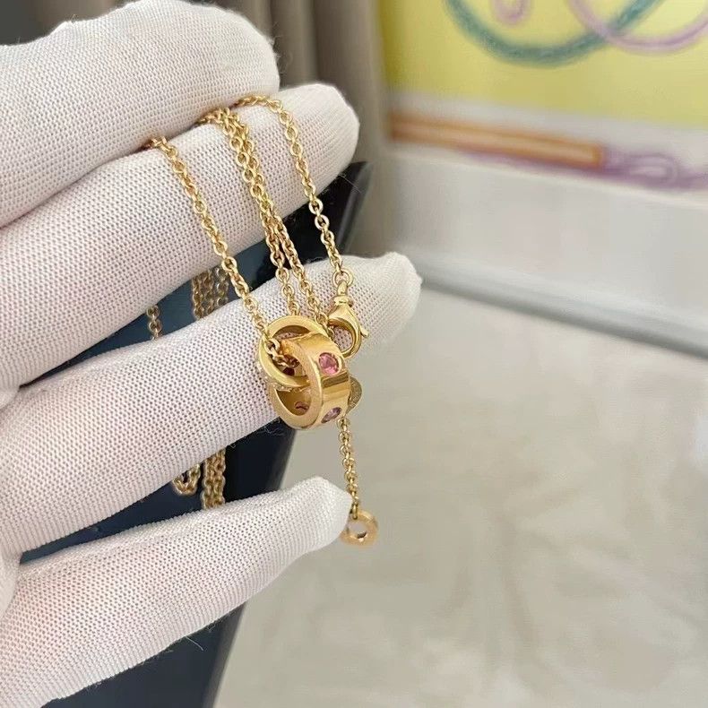 Bvlgari Bvlgari Rose Gold Double Ring Necklace Size ONE SIZE - 6 Thumbnail