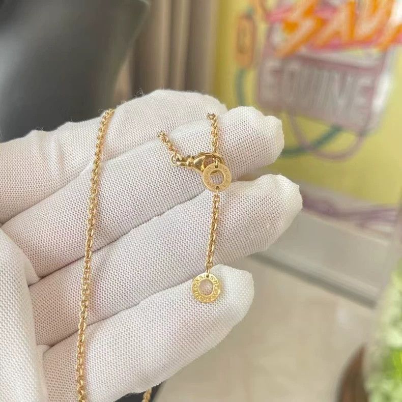 Bvlgari Bvlgari Rose Gold Double Ring Necklace Size ONE SIZE - 3 Thumbnail