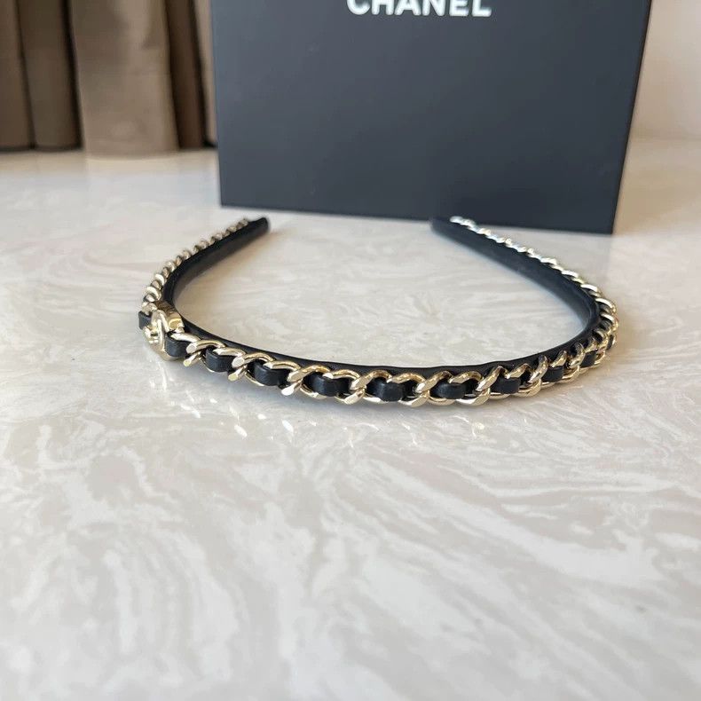 Chanel CHANEL Double C Logo Chain Headband Size ONE SIZE - 3 Thumbnail