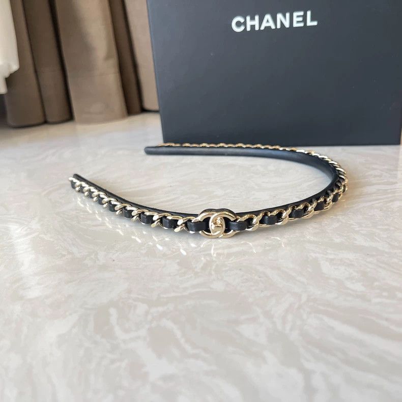 Chanel CHANEL Double C Logo Chain Headband Size ONE SIZE - 2 Thumbnail
