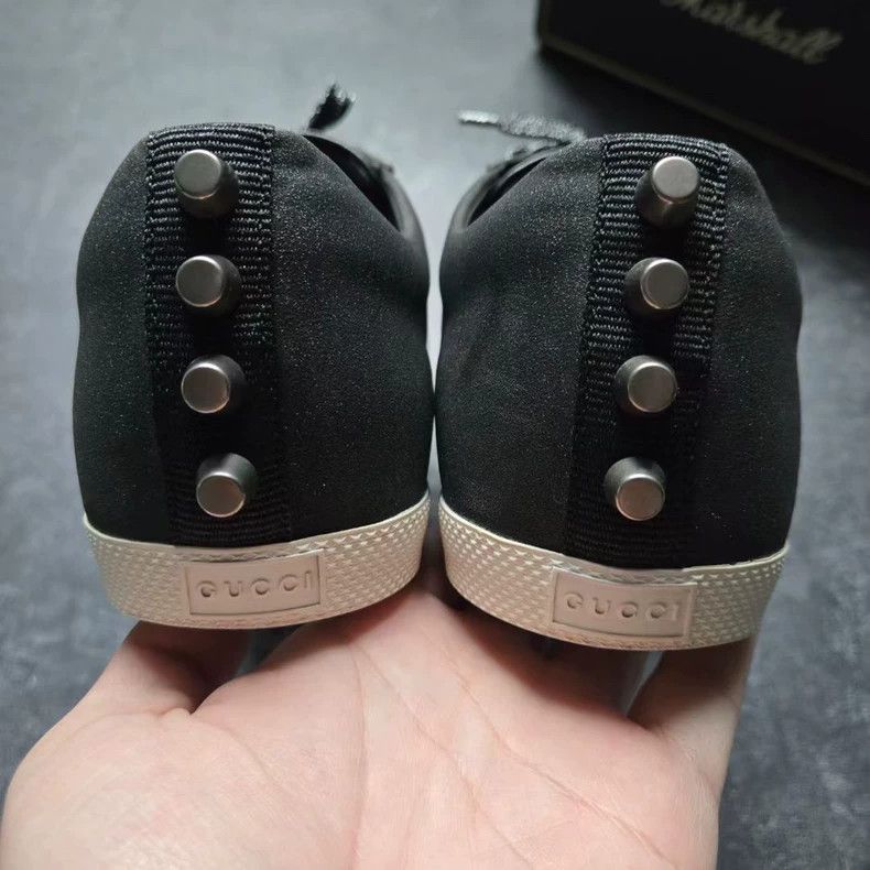 Gucci GUCCI Black Gray Glitter Studded Shoes Size 8 Size US 8 / EU 41 - 6 Thumbnail