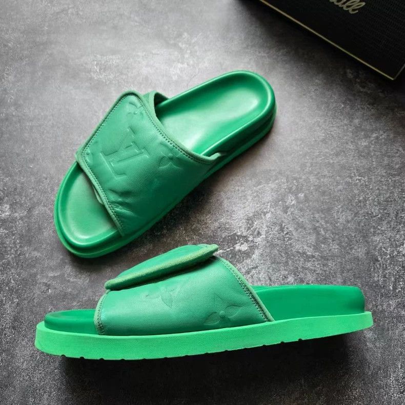 Louis Vuitton LOUIS VUITTON Miami Green Slide Sandals Size US 8 / EU 41 - 2 Thumbnail