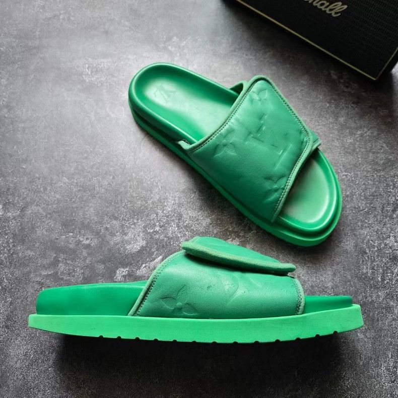 Louis Vuitton LOUIS VUITTON Miami Green Slide Sandals Size US 8 / EU 41 - 3 Thumbnail