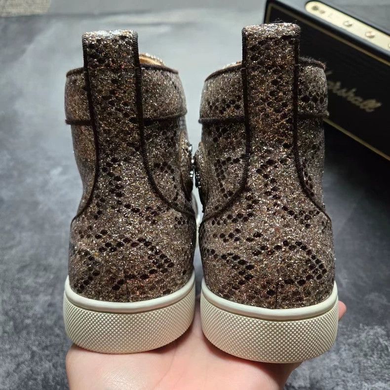 Christian Louboutin Christian Louboutin High-Top Snakeskin Sneakers Size US 10.5 / EU 43-44 - 5 Thumbnail