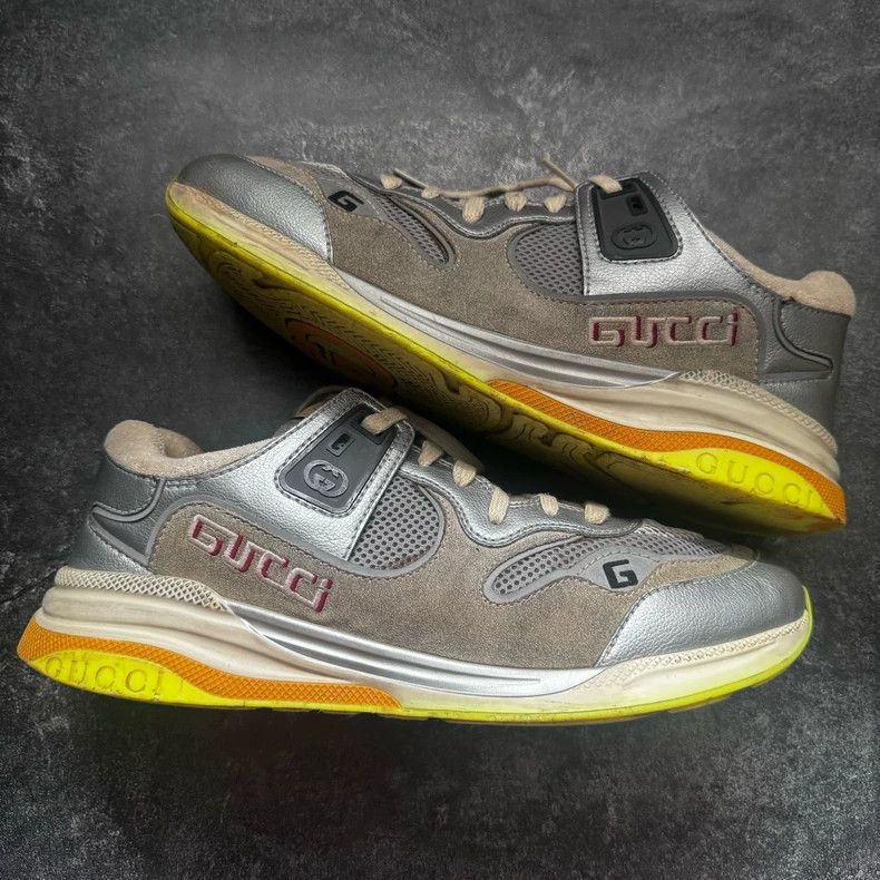 Gucci Gucci Ultrapace Grey Yellow Running Shoes Size US 10 / EU 43 - 4 Thumbnail
