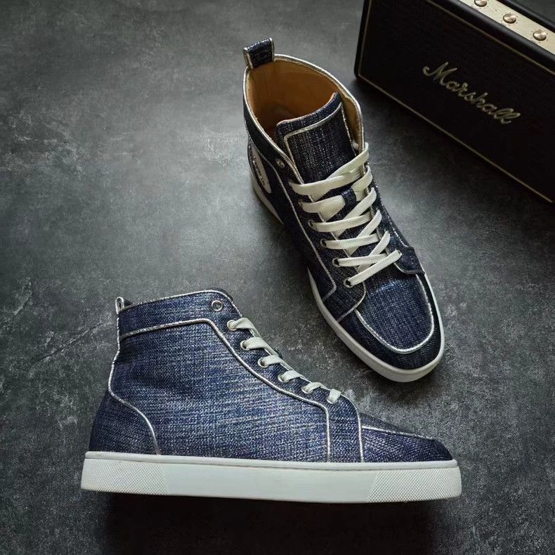 Christian Louboutin Christian Louboutin High-Top Denim Sneakers Size US 9 / EU 42 - 3 Thumbnail