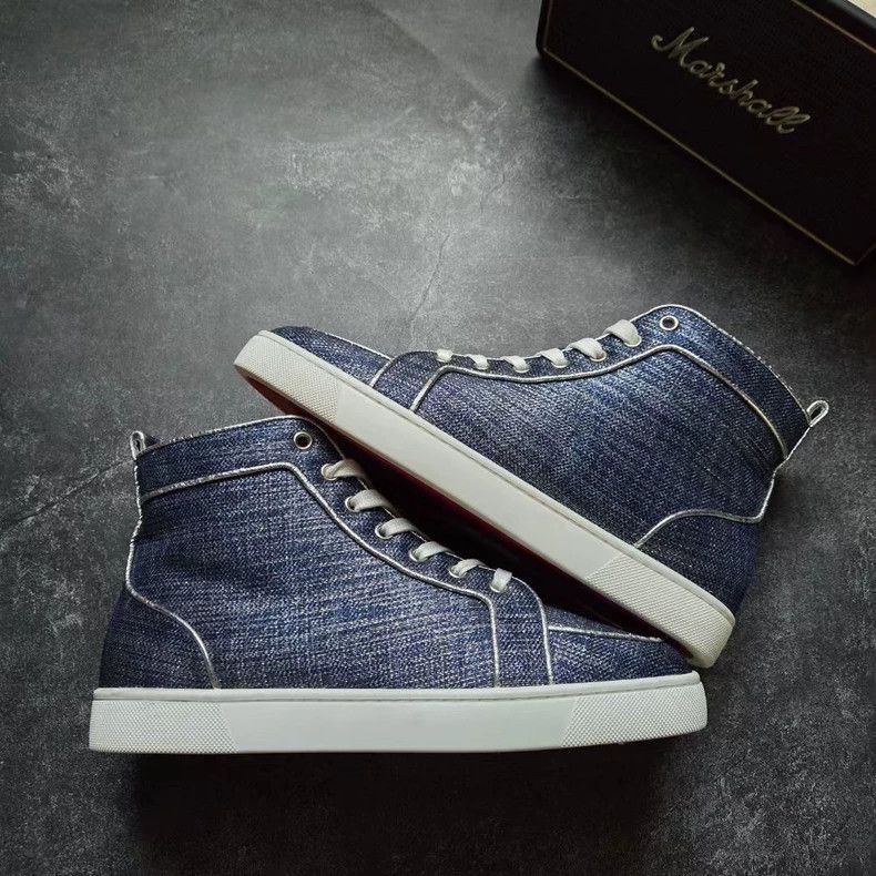 Christian Louboutin Christian Louboutin High-Top Denim Sneakers Size US 9 / EU 42 - 4 Thumbnail