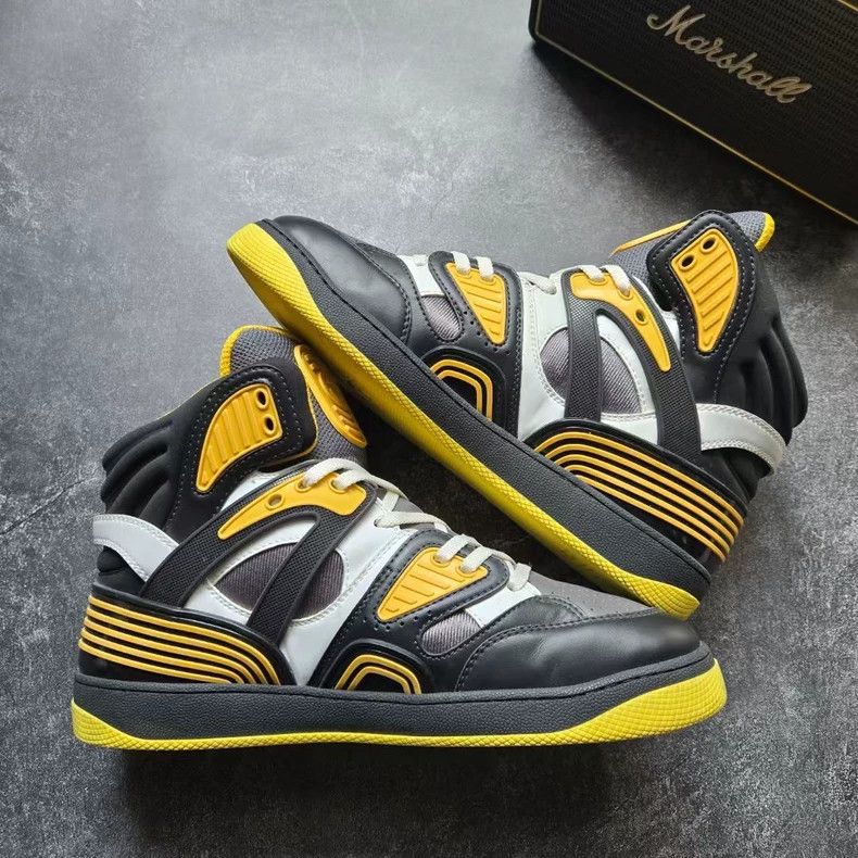 Gucci GUCCI High-Top Sneakers Black Yellow Size 7.5 Size US 7.5 / EU 40-41 - 5 Thumbnail