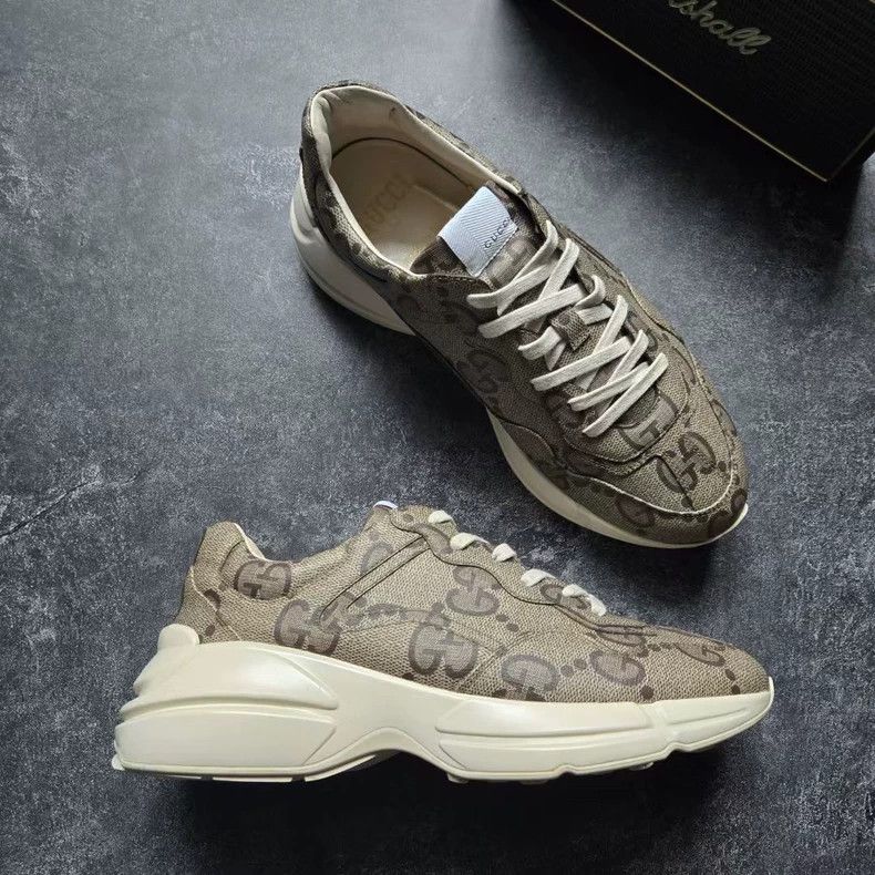 Gucci Gucci Rhyton Logo Print Dad Sneakers Size 9.5 Size US 9.5 / EU 42-43 - 3 Thumbnail
