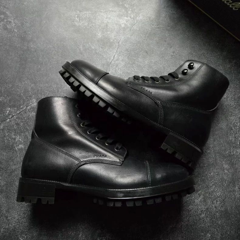 Prada PRADA Black High-Top Martin Boots Size 41.5 Size US 7.5 / EU 40-41 - 4 Thumbnail