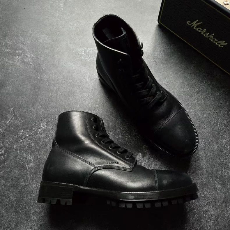 Prada PRADA Black High-Top Martin Boots Size 41.5 Size US 7.5 / EU 40-41 - 3 Thumbnail