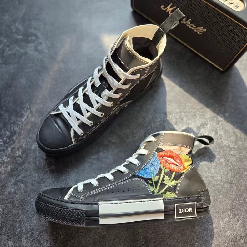 Dior DIOR B23 Black Floral Sneakers Size 41 Size US 11 / EU 44 - 2 Thumbnail