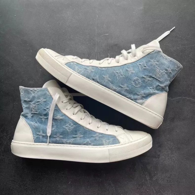 Louis Vuitton LV Tattoo Denim High-Top Sneakers Size 9 Size US 9 / EU 42 - 5 Thumbnail