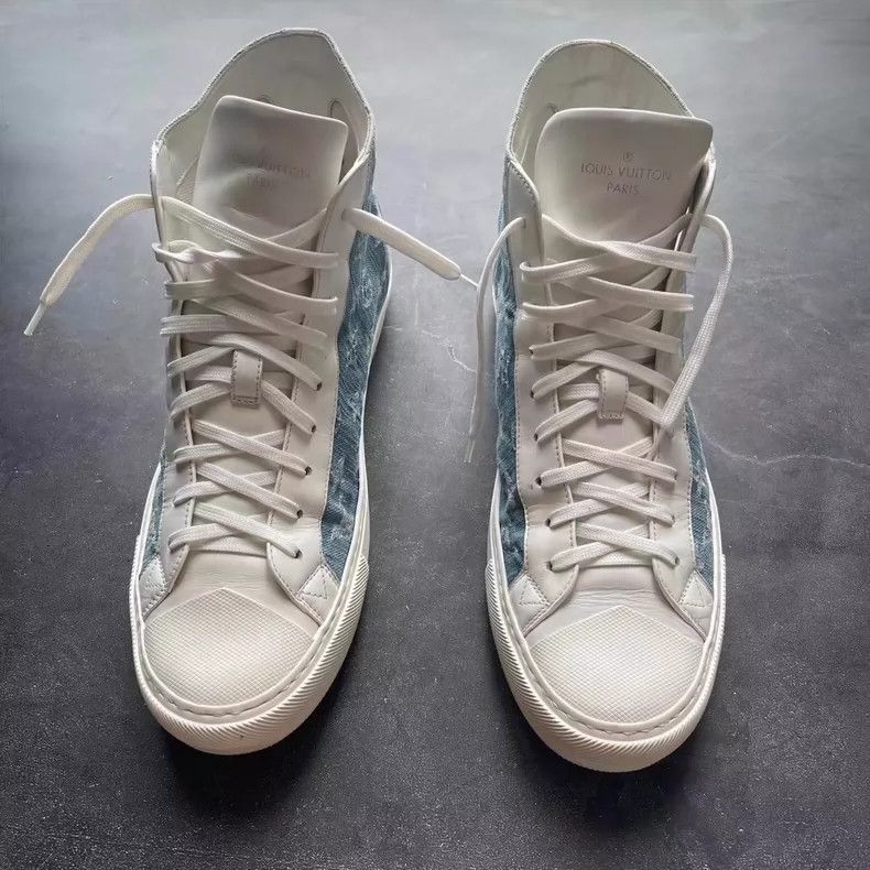 Louis Vuitton LV Tattoo Denim High-Top Sneakers Size 9 Size US 9 / EU 42 - 2 Thumbnail