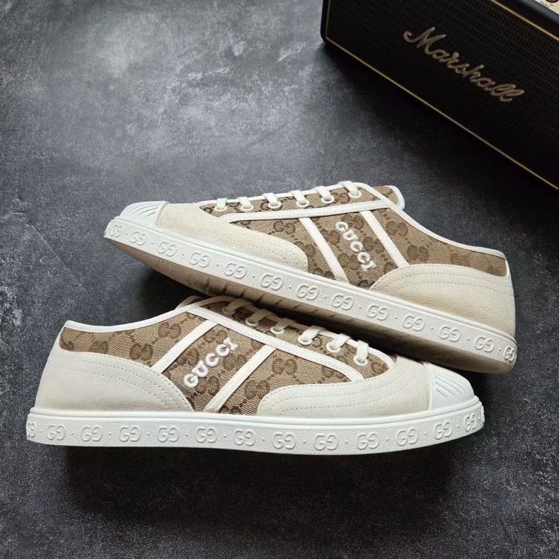 Gucci Gucci Canvas Sneakers with Logo Print Size US 8 / EU 41 - 4 Thumbnail