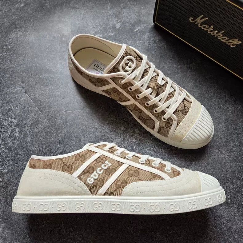Gucci Gucci Canvas Sneakers with Logo Print Size US 8 / EU 41 - 3 Thumbnail