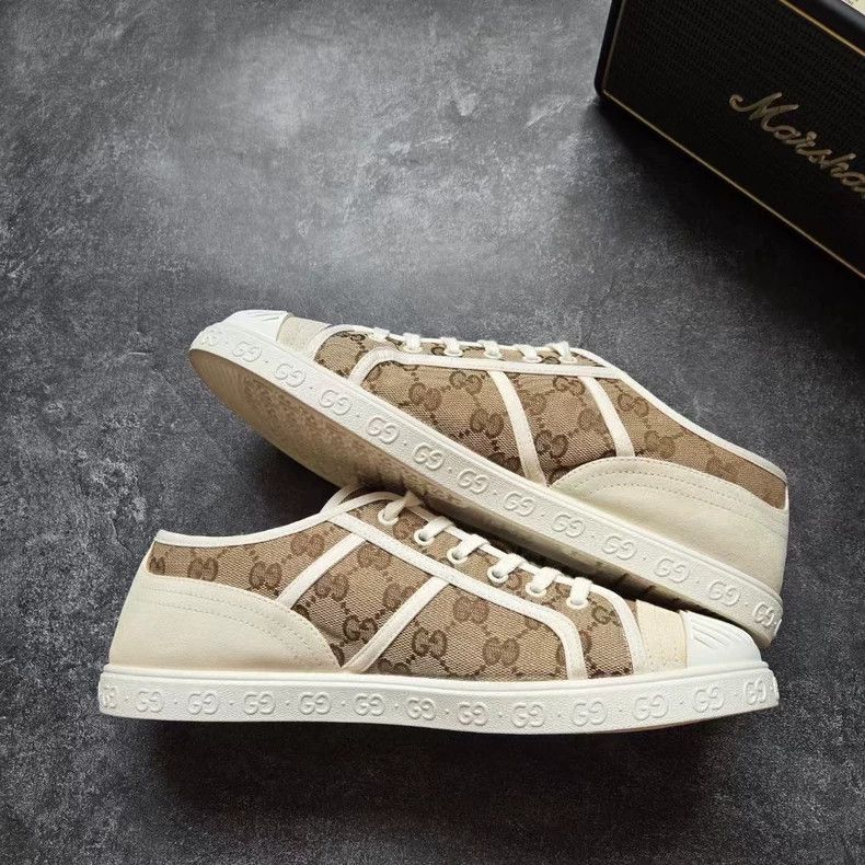Gucci Gucci Canvas Sneakers with Logo Print Size US 8 / EU 41 - 5 Thumbnail