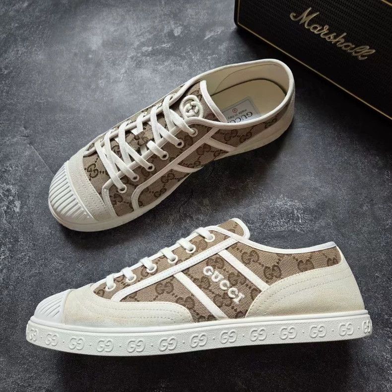 Gucci Gucci Canvas Sneakers with Logo Print Size US 8 / EU 41 - 2 Thumbnail