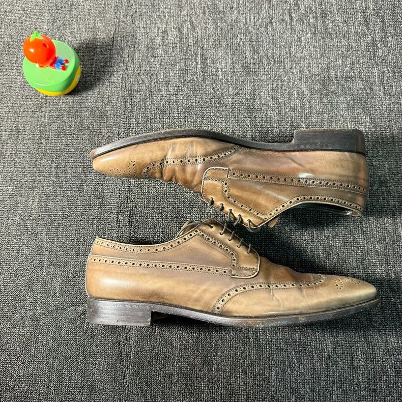 Prada Prada Bronze Derby Leather Shoes Size 9 Size US 9 / EU 42 - 4 Thumbnail