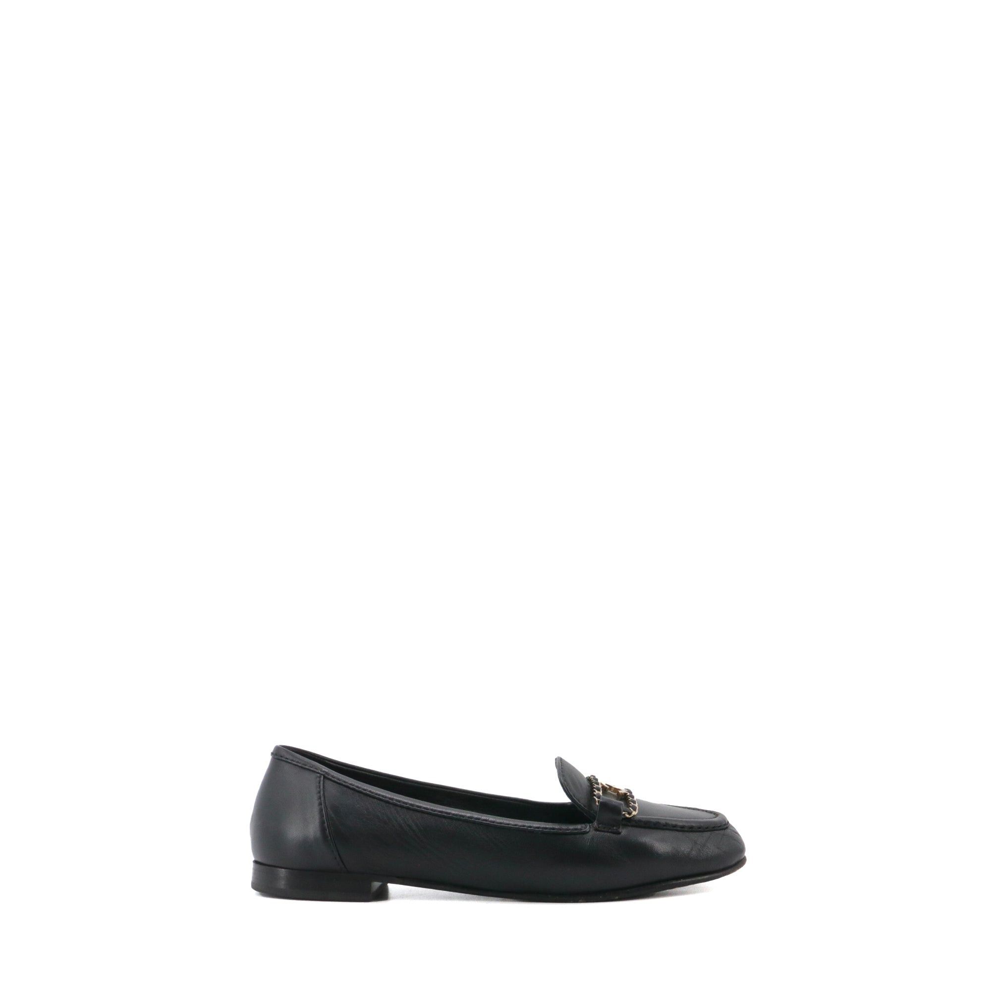 Chanel CHANEL - Chanel CC loafers in black leather (size 36.5) Size US 5.5 / IT 35.5 - 2 Thumbnail