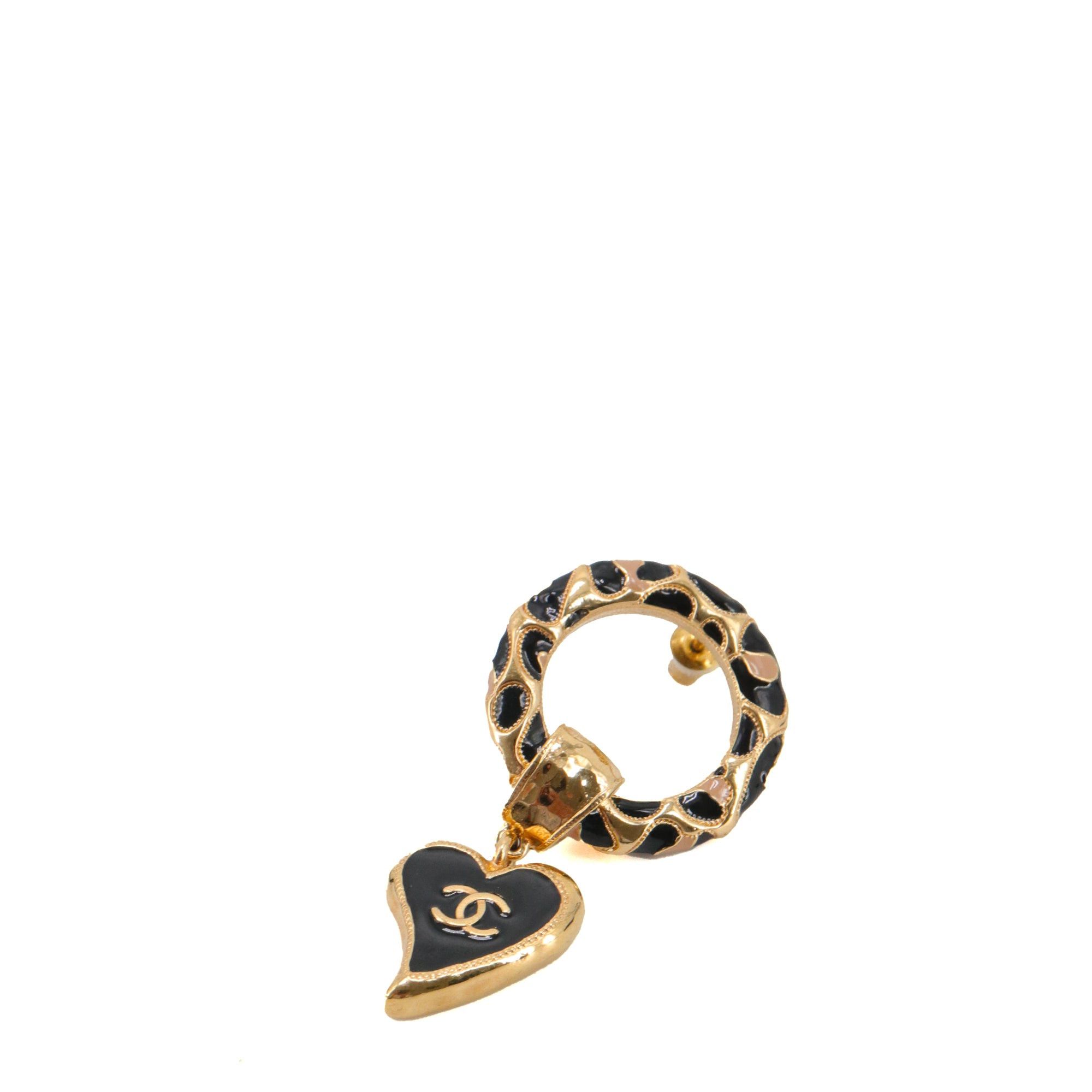 Chanel CHANEL - Chanel Heart Earrings in Gold Metal Size ONE SIZE - 2 Thumbnail