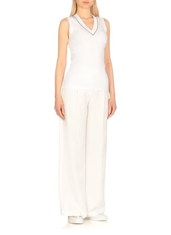 Brunello Cucinelli BRUNELLO CUCINELLI Women Tops MG902FP312 COW29 White Size XS / US 0-2 / IT 36-38 - 3 Thumbnail