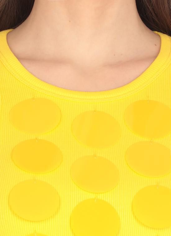 MSGM MSGM Women Tops 3842MDT81 25712006 Yellow Size M / US 6-8 / IT 42-44 - 4 Thumbnail