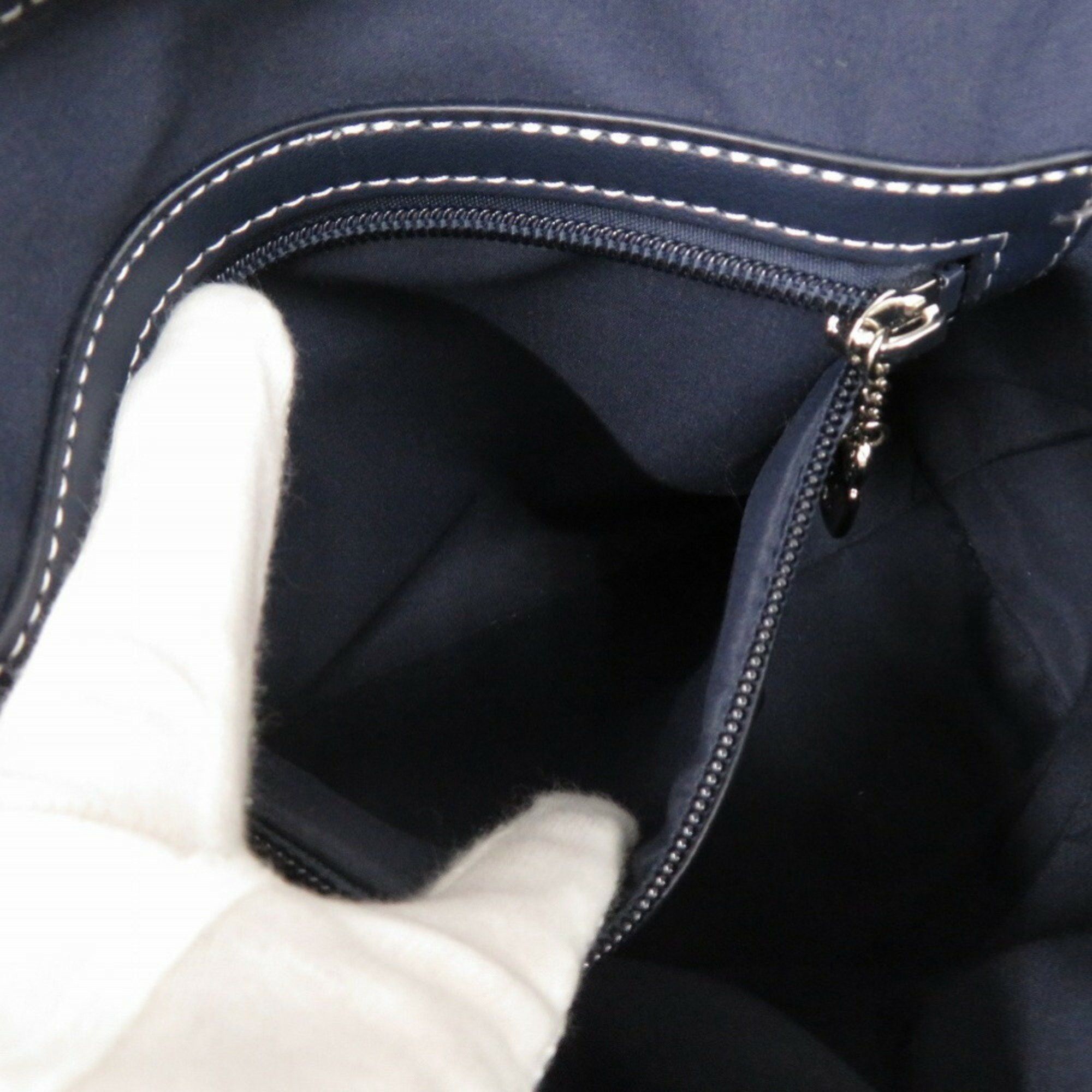 Other Like new Kitamura Leather Navy White Handbag Shoulder Bag 1347Kitamura Size ONE SIZE - 10 Thumbnail
