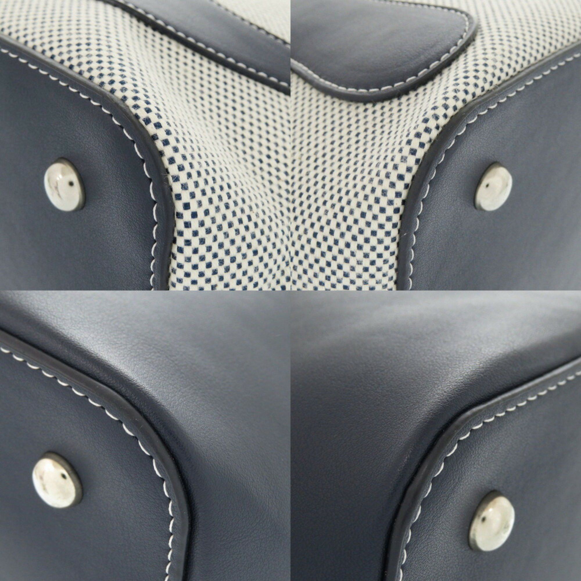 Other Like new Kitamura Leather Navy White Handbag Shoulder Bag 1347Kitamura Size ONE SIZE - 6 Thumbnail