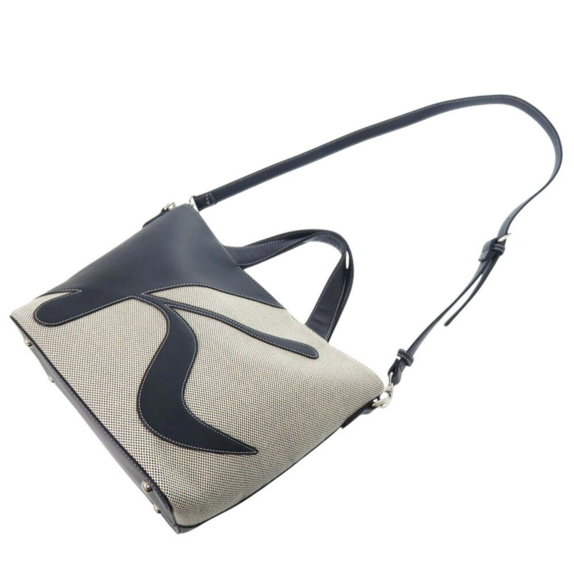 Other Like new Kitamura Leather Navy White Handbag Shoulder Bag 1347Kitamura Size ONE SIZE - 8 Thumbnail