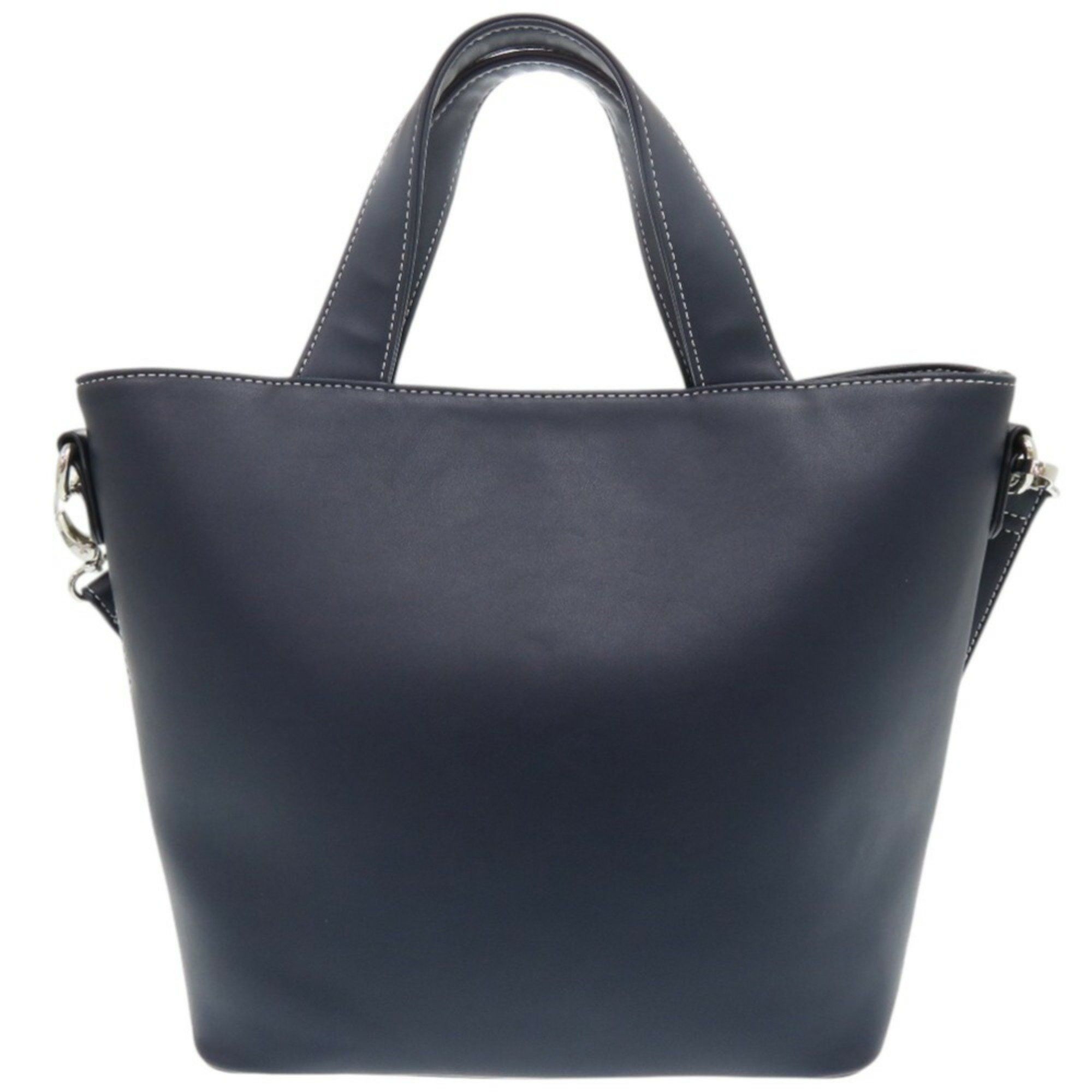 Other Like new Kitamura Leather Navy White Handbag Shoulder Bag 1347Kitamura Size ONE SIZE - 4 Thumbnail