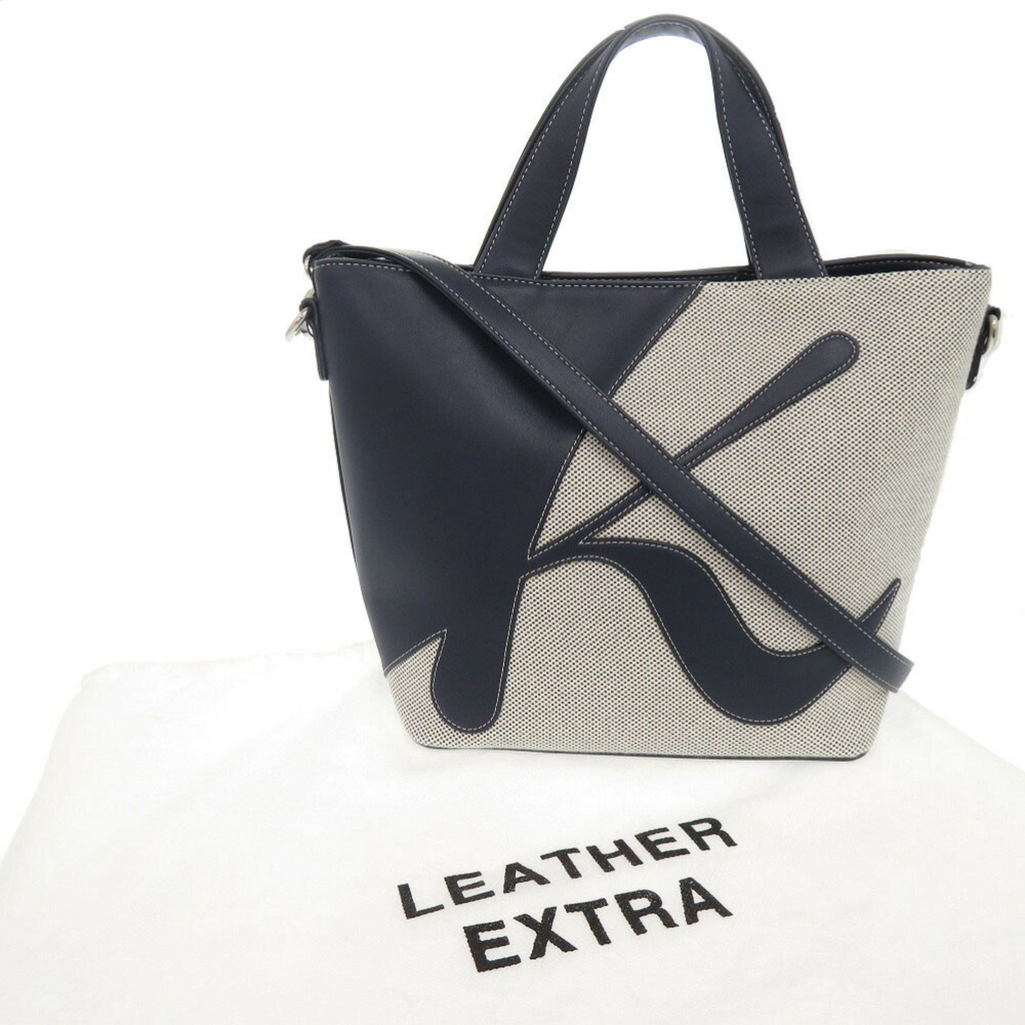 Other Like new Kitamura Leather Navy White Handbag Shoulder Bag 1347Kitamura Size ONE SIZE - 3 Thumbnail