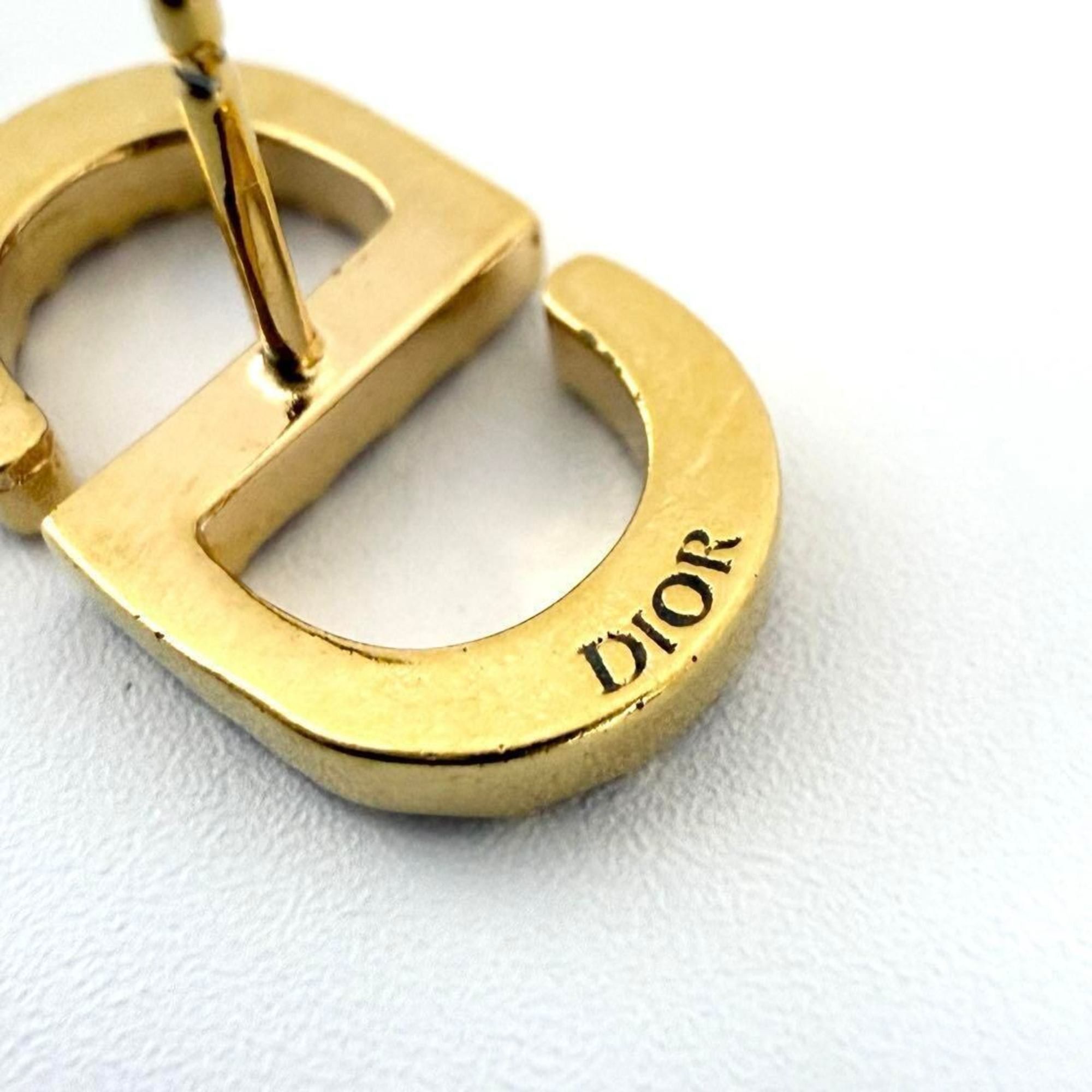Dior Christian Dior Dior Petit CD Stud Earrings with Pink Rhinestones Size ONE SIZE - 9 Thumbnail