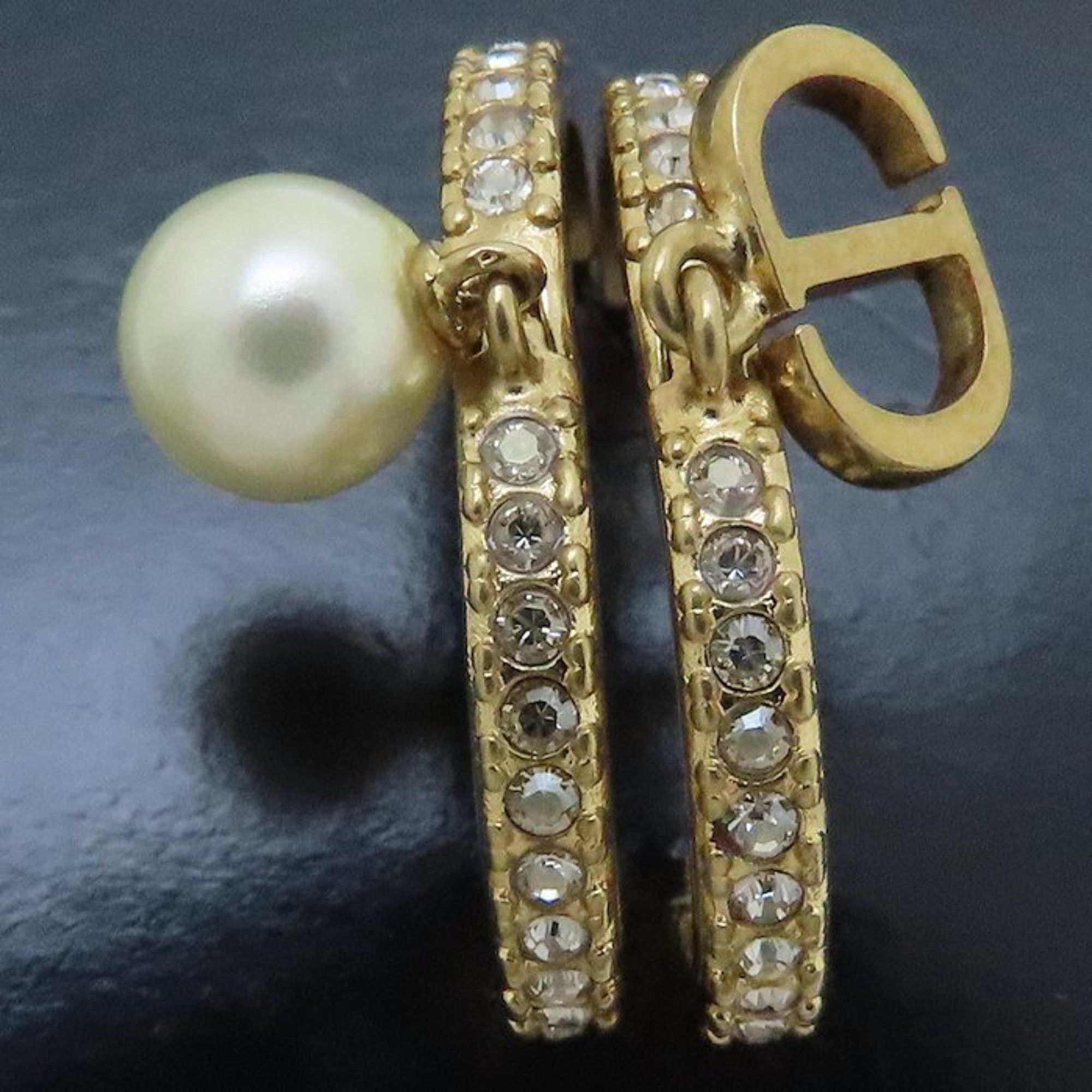 Dior Christian Dior Montaigne Earrings Crystal Resin Pearl GP Gold Plated 293747 Size ONE SIZE - 7 Thumbnail